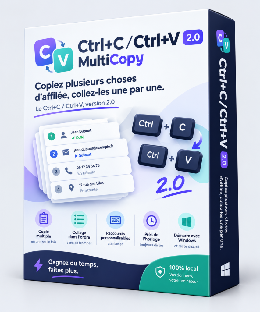 Boîte du logiciel MultiCopy, Ctrl+C Ctrl+V 2.0